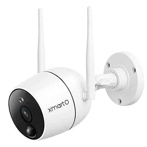 xmartO 3MP HD Wireless Security Camera, PIR Motion Detection, Two-Way Audio, WiFi Ip Home Surveillance Bullet Camera with Night Vision, Remote Access, Motion Video Alert
