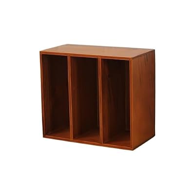 CFGH6FDF Retro Simple Three-Tier Wooden Bookshelf Desktop Office Storage Shelf Freestanding Book Shelf