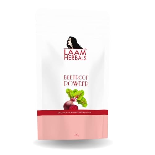 Image of Laam Herbals Organic Beetroot Powder | Brightening, Spotless Glowing & Shiny skin, Red Cheeks & Lips | Multi Purpose for skin, Lips, Hair & Health- 100 g
