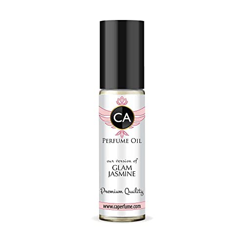 CA Perfume Impression of Glam Jasmine For Women Replica Fragrance Body Oil Dupes Alcohol-Free Sample Travel Size Concentrated Long Lasting Roll-On 0.3 Fl Oz/10ml