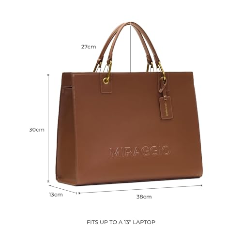 Image of Miraggio Ace Laptop Tote Bag For Women With Detachable Sling Strap | Fits Upto 14 Inches Laptop | Office Bag For Women Stylish