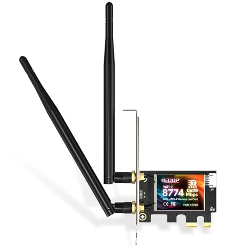 Tarjetas de red WiFi 7 de 8774Mbps adaptador PCIe inalámbrico interna Bluetooth 5.4 ordenador