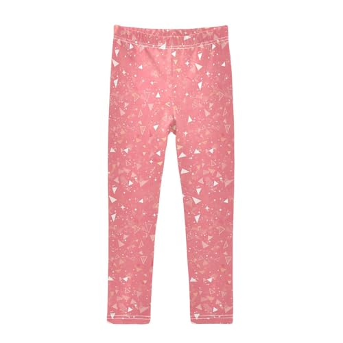 KLL Silver Glitter Pattern Shiny Sparkles Coral Toddler Girls Legging Soft High Waisted Lounge Pants Exercise