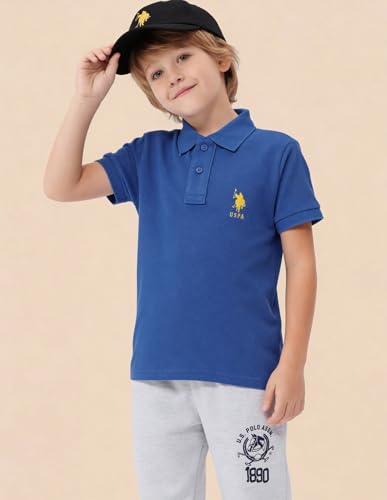 Image of U.S. Polo ASSN. Kids Polo T Shirt for Boys - 100% Cotton, Embroidered Logo, Kids Polo T Shirt for Boys
