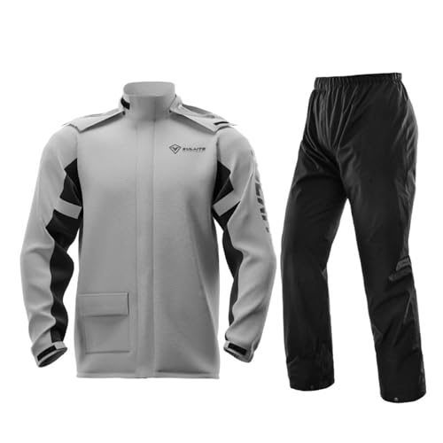 Genérico Chaqueta de moto impermeable y cortavientos para aventuras al aire libre. (Grey, XXXL)