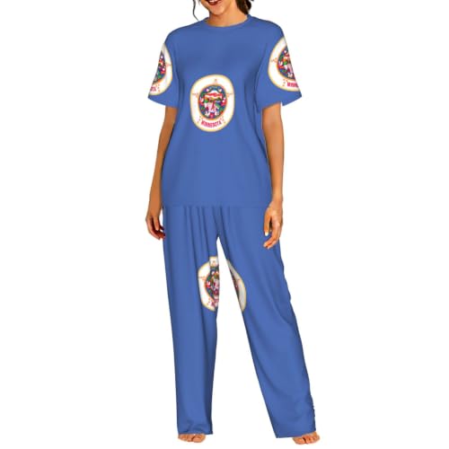 Pyjama court femme Minnesota en coton doux pour des nuits confortables en été