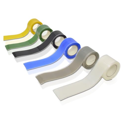 Equlup Kayak Paddle Grip Tape, Non-Slip Silicone Grip Tape for Kayak, Canoe, Dragon Boat, Black/Blue/White/Green/Yellow/Grey, Width: 2.5cm/1in, Length: 1500cm/590in