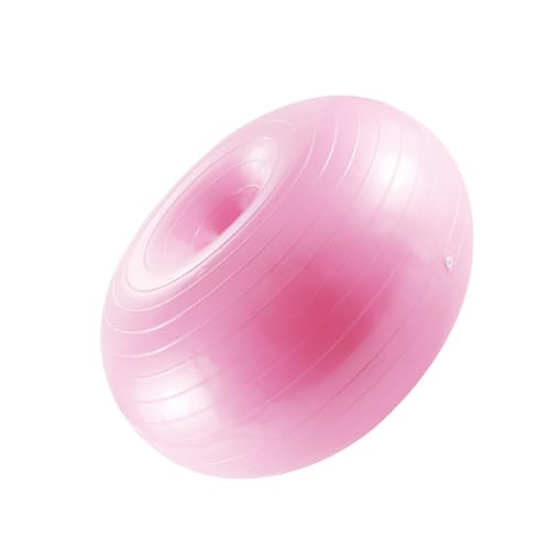 Hemoton Inflatable Yoga Ball Fascia Ball Adults Tune Inflatable Auxiliary Spiky Massage Shape Donut Shaped Gym Bouncy Portable Fitness Light Exercise Thick Foam Pink