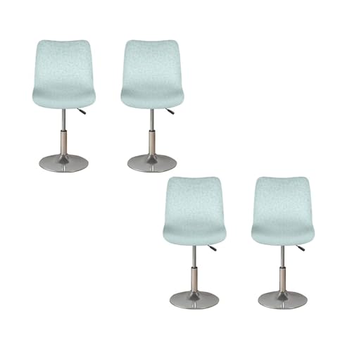 Image of Bar Stool Chair Cover with Back Stretch Bar Chair Covers Swivel Barstool Slipcovers with 4 pcs Seat Couch Cover Green Leopard Waterproof Anti-Scratches Spills Chair Covers