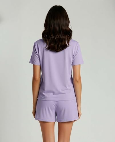 Image of Real Essentials 2 Pack: Women's Short Sleeve Pajama Short Set - Comfy Lightweight Soft Lounge Sleepwear (Plus