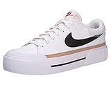 NIKE Court Legacy Lift, Sneaker Mujer, White/Black-Hemp-Team Orange, 38 EU