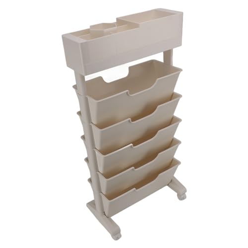 Estante, Fácil de Instalar, Prateleira de Exibição de Livros Brancos Bege de Plástico para a Escola