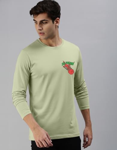 Image of Veirdo Men's Full Sleeve Printed T-Shirt | Trendy Graphic Print Tee