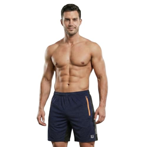 Image of Unbeatable Mens Shorts Pant for Gym, Running & Sports | Quick-Dry Workout Shorts for Men | Stylish Half Pant for Man with Zip Pocket | Lightweight Gym Shorts Summer Sports Shorts for Men
