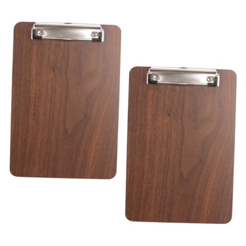 FUNOMOCYA 2pcs Menu Folder Menu Holder for Restaurant A4 Clipboards Practical Menu Clip Mini Clipboards School Clipboards Practical Menu Board Clip Menu Holder for Home Wooden Light Brown