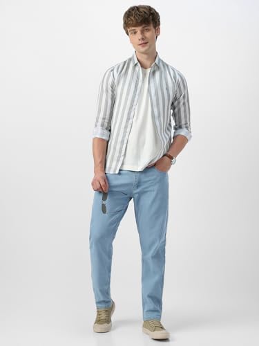 Image of NeoStreak Men's Regular Fit Washed Jeans Stretchable