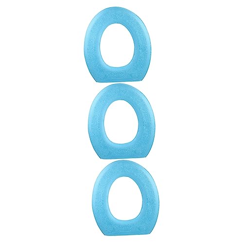 Anneome 3pcs Oval Toilet Seat Cover Set Washable Self-Adhesive Eva Toilet Seat Ring Cover Pad for Summer Use Decorative Mat