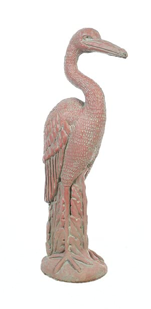 Solid Rock Stoneworks 30" Tall Egret Concrete Statue - Brick Color