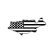 Pegatinas de estilo occidental 15,6 cm X 7.1cm Funny American Flag Fish Pesca Bass Largemouth Vinyl Retro-reflexivo Coche Calcomanía Pegatinas divertidas del coche (Color : Black)