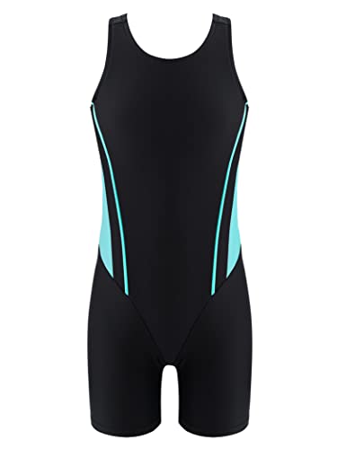 Kids Girls Boys Athletic Open Racer Back One Piece Swimsuit Boyleg Sports Competitive Bathing Suits