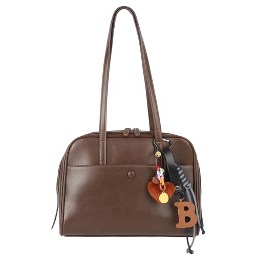 Shoulder Bag For Woman Vintage Brown Bag With Charms Trendy Shoulder Bag