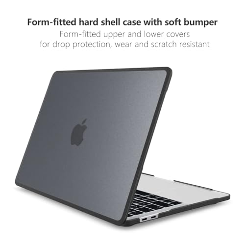 Carcasa rígida MacBook Air 13 con protector de policarbonato y TPU negro 6