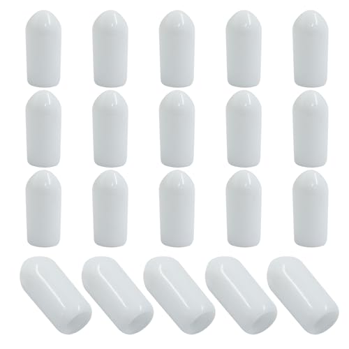 Image of 120 Pcs 4mm Rubber End Caps Bolt Screw Protector, White | PVC Flexible Impact Absorbing, Prevents Scuffs Dust Rust, Fits 4-4.5mm Round Tube Threads, Indoor Outdoor Use