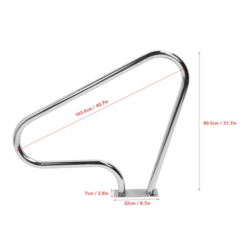 Schwimmbecken Handlauf aus 304 Edelstahl, Poliert, Rostfrei, Curve Bar Design, 103.5x80.5cm - Komfortable Einstieghilfe, Stabile Pool Geländer Ausstieg Für Wasserpark und SPA