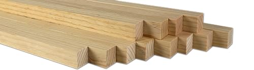 CHELY INTERMARKET Palos Madera 3x3x89,5 cm Pack 6 Listones Naturales Para Bricolaje Carpintería Manualidades Proyectos DIY Corte Preciso Artesanía Decoración Construcción Tallado Lijado