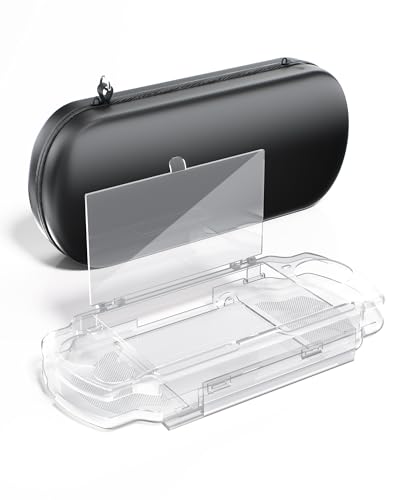 EVA Hard Storage Case for PSP 2000/3000 Portable Travel Carrying Bag with Transparent Protector Shell Anti-Shock Interior Wrist Strap & Double Zipper Design