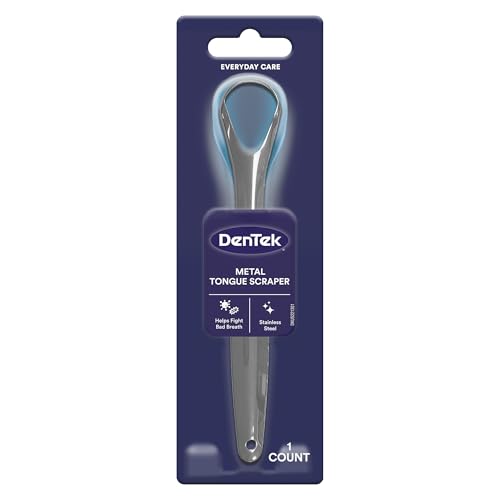 DenTek Metal Tongue Scraper for Better Oral Health – Removes