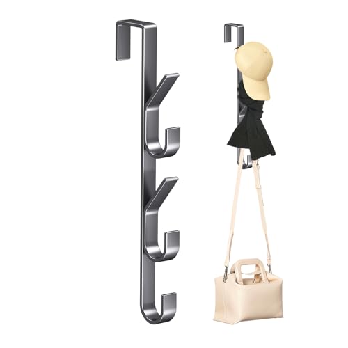 Ganchos sobre la puerta, ganchos en la parte posterior de la puerta - Percha resistente de acero al carbono sobre la - Gancho de almacenamiento de diseño vertical, perchero para dormitorio, dormitorio