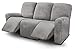 Ultimate Decor 8-Pieces Recliner Sofa Covers Velvet Stretch Reclining Couch Covers for 3 Cushion Reclining Sofa Slipcovers Furniture Covers Thick Soft Washable (Light Grey)