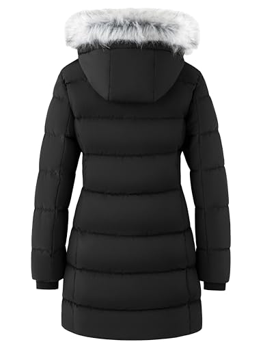 ZSHOW Women's Winter Coat Warm Quilted Thigh-Length Puffer Jacket with Removable Hood2