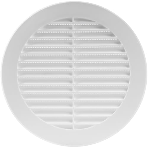 Vent Systems Biała osłona wentylacyjna na sofę, okrągła roleta wentylacyjna, osłona na grilla, wbudowana ochrona przed owadami, otwory wentylacyjne HVAC do łazienki, domowego biura, kuchni, 1 szt