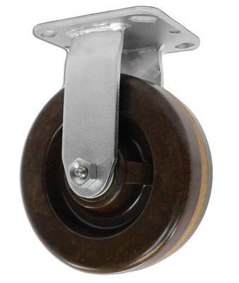 8" X 2" High Temperature Phenolic Wheel Rigid Caster - 900 lbs Capacity