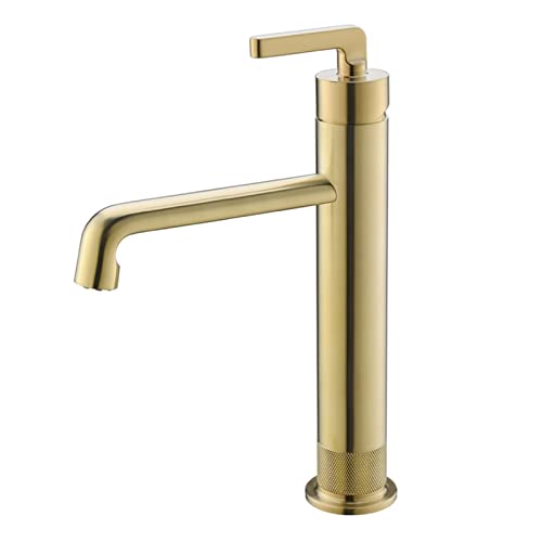 Robinet de bassin mitigeur salle de bain or brossé pour remplacer un vieux robinet qui fuit