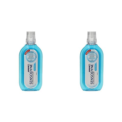 Sensodyne Enjuague Bucal Cool Mint, Para Dientes Sensibles, Protección Duradera Sin Alcohol, Alivio Clínicamente Probado, 500 ml (Paquete de 2)
