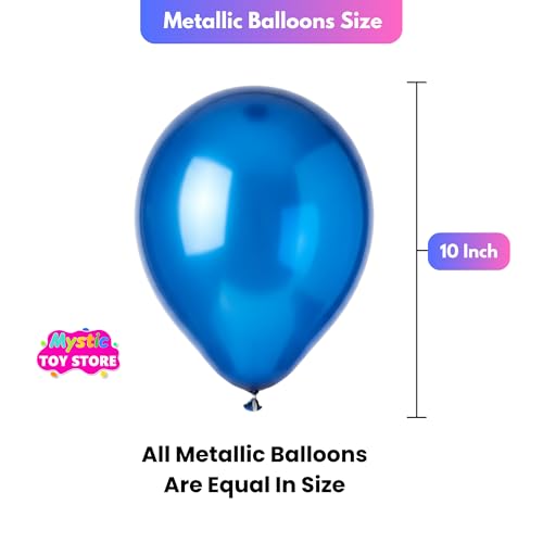 Image of 50 Pcs Multicolor Metallic Chrome Balloons for Birthday Decoration Items Anniversary Baby Shower Girls Year With Latex Transparent Metallic Balloon Happy Birthday Decoration Set Kit Combo