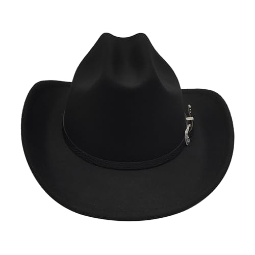 Kids Cowboy Hat for Girls Boys Western Cowgirl Hat with Buckle Belt Unisex Wide Brim Fedora Hat Dress Up Costume2