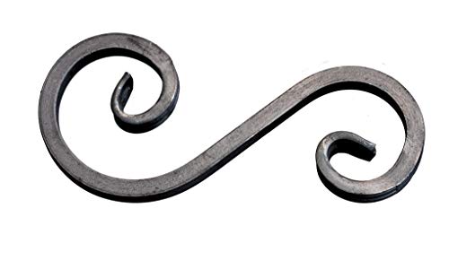 UHRIG S Schnörkel Bogen, Eisen Schnecke aus 12x12mm Vierkantstahl geschmiedet, Schmiedeeisen Zierelement für Geländer, Zaun uvm. 250x127mm