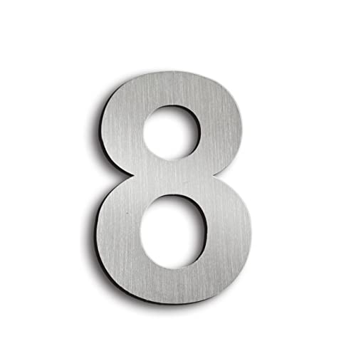 3in Mailbox Numbers brushed house number Stainless Steel House Numbers Adhesive House Number Stickers Door Number Address Numbers Door Plaques Address Numbers high 75mm/3in(silvery 8)
