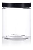 Clear 32 oz PET Plastic (BPA Free) Large Refillable Jar - (3 pack) + Labels