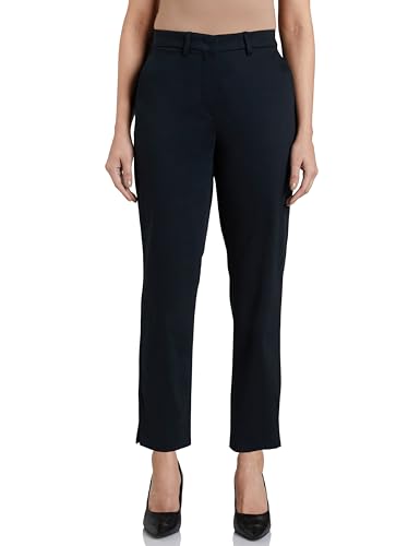 Image of Symbol Premium Women Mid Rise Cotton Tapered Trousers (Flexi-Waist | Smart Casual Pants) (Available in Plus Sizes)