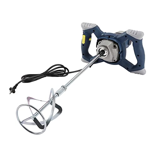 Mezclador de mortero de pintura y hormigón eléctrico de 1400W - Batidora manual con 6 niveles de velocidad, 1200 rpm - Dispositivo mezclador de mortero y hormigón para cemento, mortero, hormigón