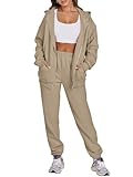 ANRABESS Womens 2 Piece Outfits Sweatsuits Oversized Zip Up Sweatshirt Jogger Sweatpants Tracksuit Sweat Lounge Matching Set Large