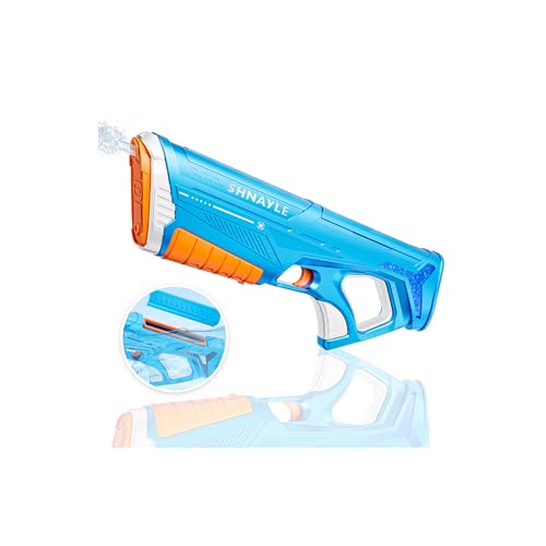 SHNAYLE Electric Water Gun for Pool, USB-C Charging Port Fast Fill Water, Powerful Automatic Squirt Gun, High Powered Long Range Shooting Blasts, Strongest Auto Water Blaster, Pool Toy (Blue)