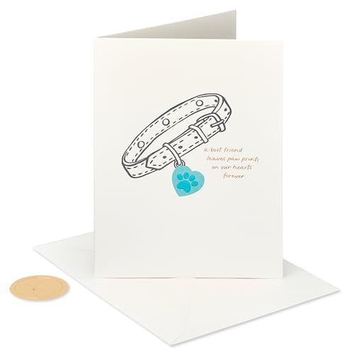 Image of Papyrus Blank Pet Sympathy Card (Paw Prints on Our Hearts)