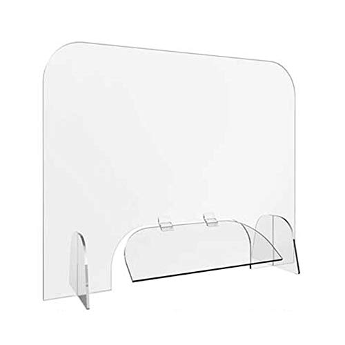 Biombo de plexiglás transparente separador de encimera placa de protección para cristales, pared de separación, escritorio de plástico (1 unidad de 80 x 60 cm)