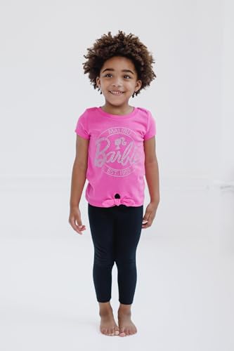 Barbie Toddler Girls T-Shirt and Leggings Outfit Set Pink/Black 5T - image 2